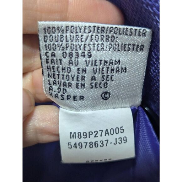 Le Suit Women's Purple & Black Solid Jacket & Skirt Suit Set Size 8P - Picture 7 of 8